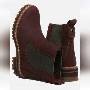 Timberland Courmayeur Valley Pull On Chelsea Wine/Purple Boots Wmn Sz 7 #A2DSQ